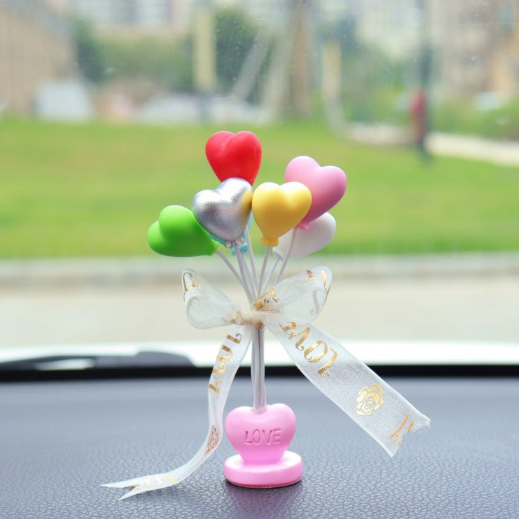 Anime Couples For Car Ornament Model Cute Kiss Balloon Figure Auto Interior Decoration Pink Dashboard Figurine Accessories Gifts