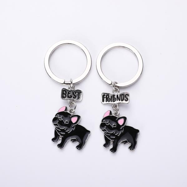 French Bulldog Car Key Chains Cute Keyring Metal Pet Dog Pendant Bag Charm Men Women Keychain Key Ring Holder Gifts