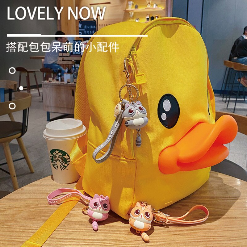 Ins Cute Cat Kawaii Keychain Female Creative Car Key Pendant Couple Lovers Backpack Phone Lanyard Girl Gift Toy Doll Accessories