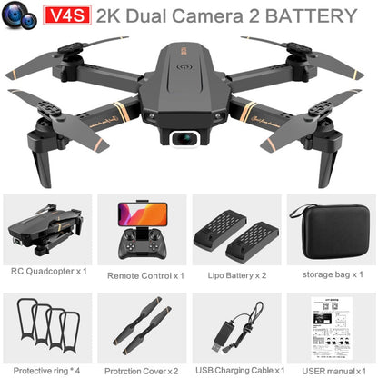 4DRC V4 RC Drone 4K 1080P HD Wide Angle Camera WiFi Fpv Dual Camera Foldable Quadcopter Real Time Transmission Dron Gift Toys