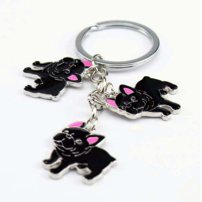 French Bulldog Car Key Chains Cute Keyring Metal Pet Dog Pendant Bag Charm Men Women Keychain Key Ring Holder Gifts