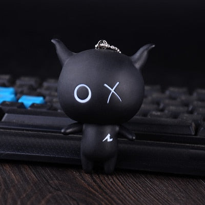 Cartoon XO X O  Animal Keychain Women Fur Pom poms Pompom Key Ring Chains Leather Trinket Car Bag Charm D101