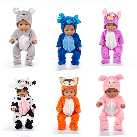 New Animal Set + Shoes  Doll Clothes Fit For 43cm baby new born  Doll clothes reborn Doll Accessories