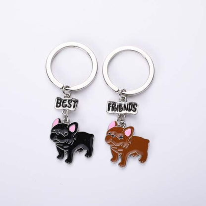 French Bulldog Car Key Chains Cute Keyring Metal Pet Dog Pendant Bag Charm Men Women Keychain Key Ring Holder Gifts