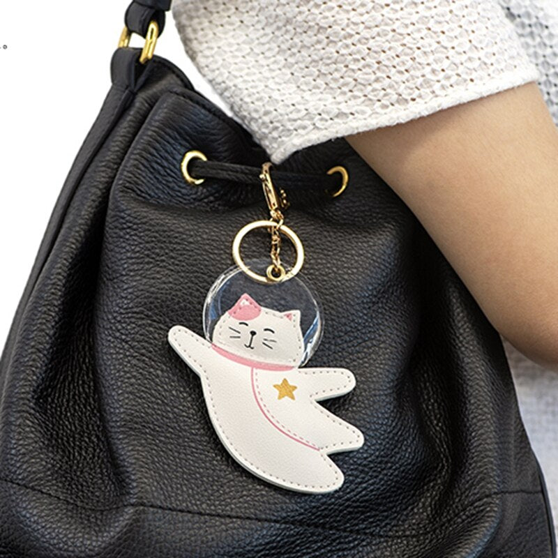 Astronaut Creative Keychains Top Grade Leather Car Key Chains Student Girl Lovely Bag Charm Decoration Gift KeyRings Wholesale