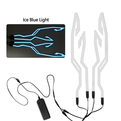 4 Flashing Warning Lights Waterproof Motorcycle Bike Helmet LED cold light Strip Sticker Night Riding Helmet Kit